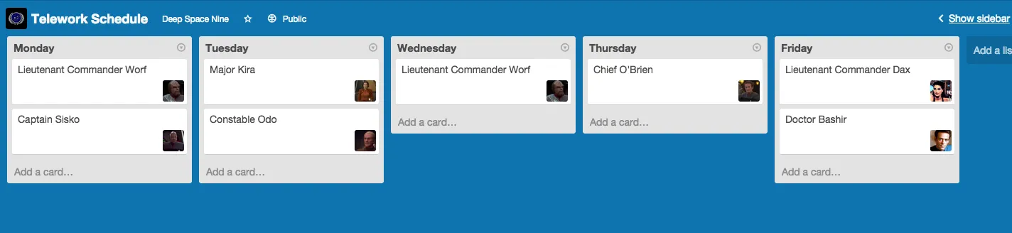 Worf sure is phoning it in (Trello)