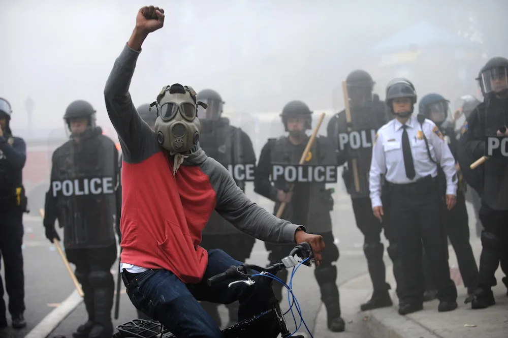 Where does one find a gas mask in Baltimore, anyway? (Algerina Perna / The Baltimore Sun)